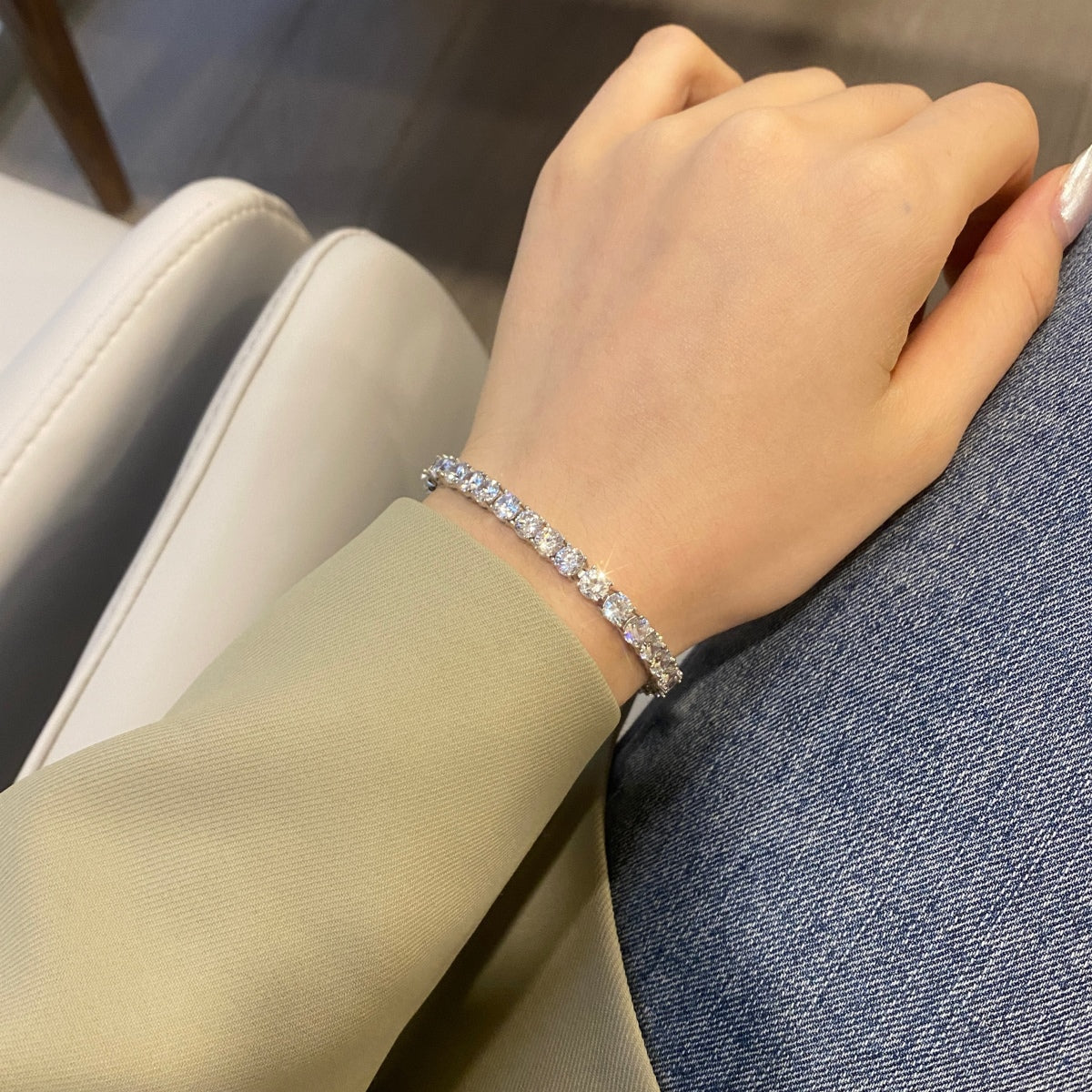 [Olivia JW]Ornate Sparkling Round Cut Wedding Bracelet