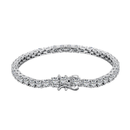 [Everoly JW]Luxuriöses verziertes Tennisarmband im Rundschliff