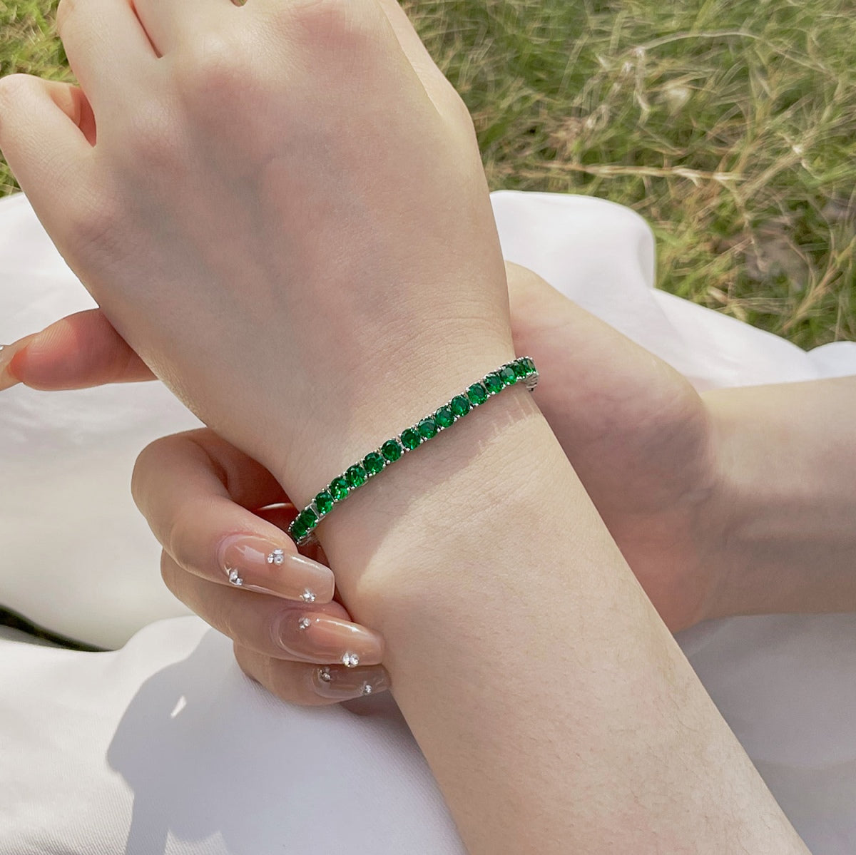 [Everoly JW] Strahlend buntes Party-Armband im Rundschliff