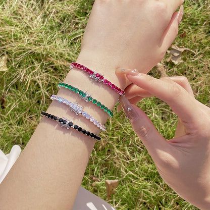 [Everoly JW] Strahlend buntes Party-Armband im Rundschliff