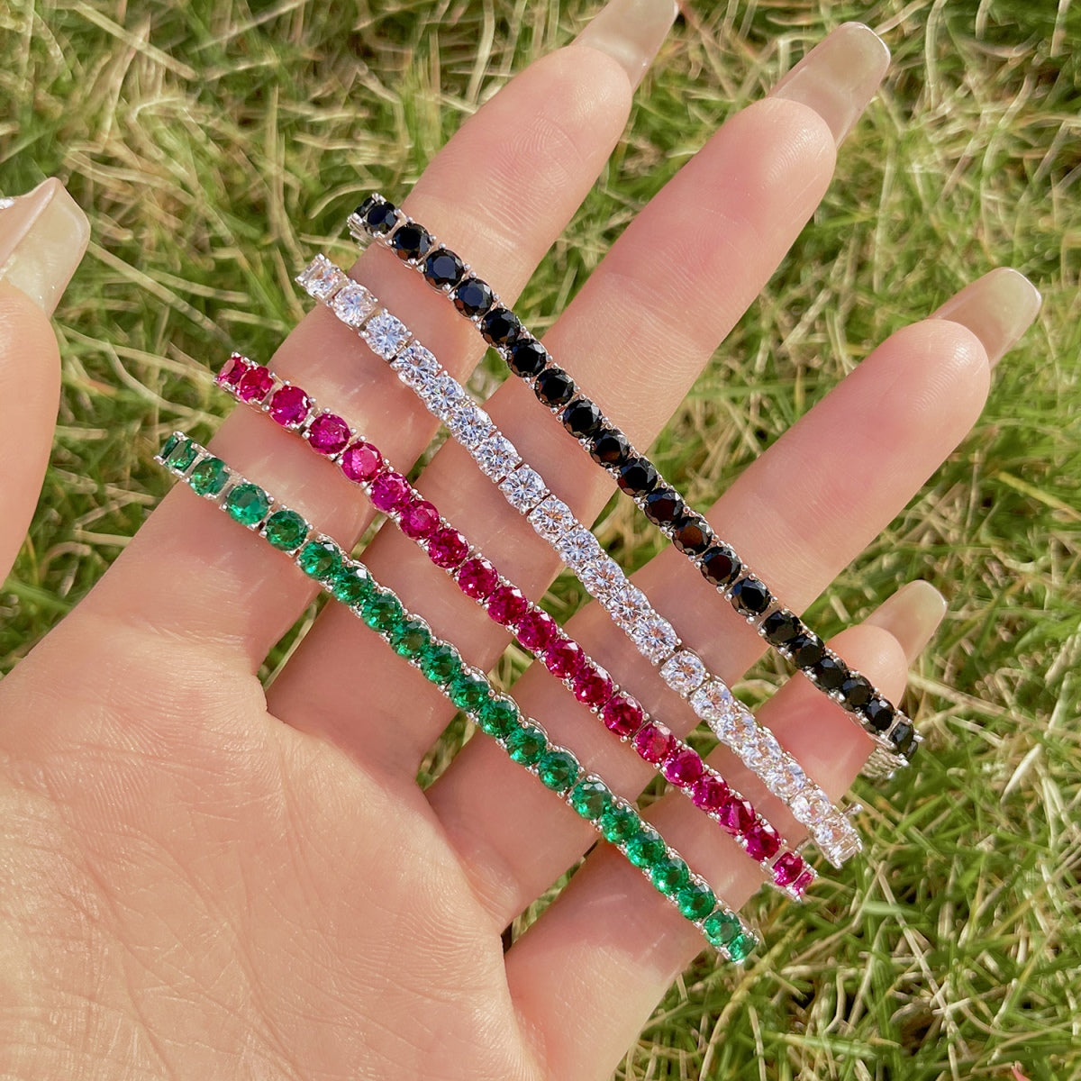 [Everoly JW] Strahlend buntes Party-Armband im Rundschliff