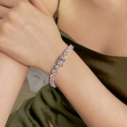 [Everoly JW]0,75 Karat schillerndes Hochzeitsarmband im Rundschliff