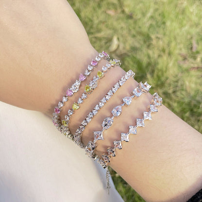 [Everoly JW]0.5 Carat Ornate Princess Cut Daily Bracelet