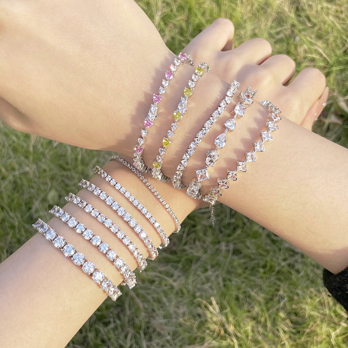 [Olivia JW]Luxurious Ornate Round Cut Tennis Bracelet