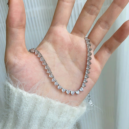 [Olivia JW]Ornate Heart Cut Tennis Necklace