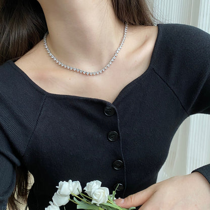 [Olivia JW]Ornate Heart Cut Tennis Necklace