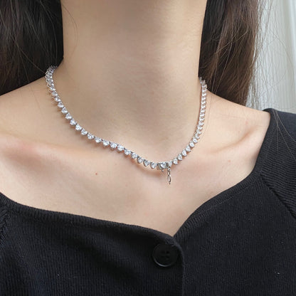 [Olivia JW]Ornate Heart Cut Tennis Necklace