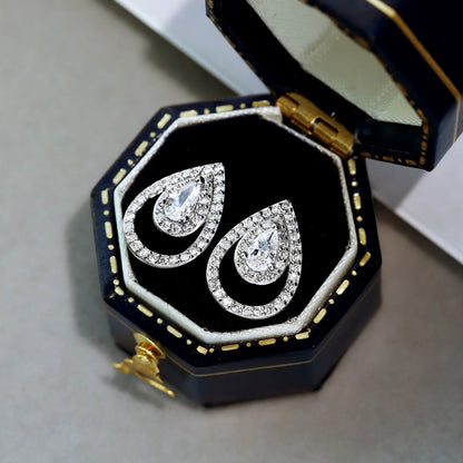 [Olivia JW]Sparkling Delicate Water Drop Shape Daily Earrings