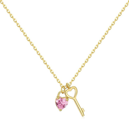 [Olivia JW]Unique Heart Shape Key Pendent Necklace