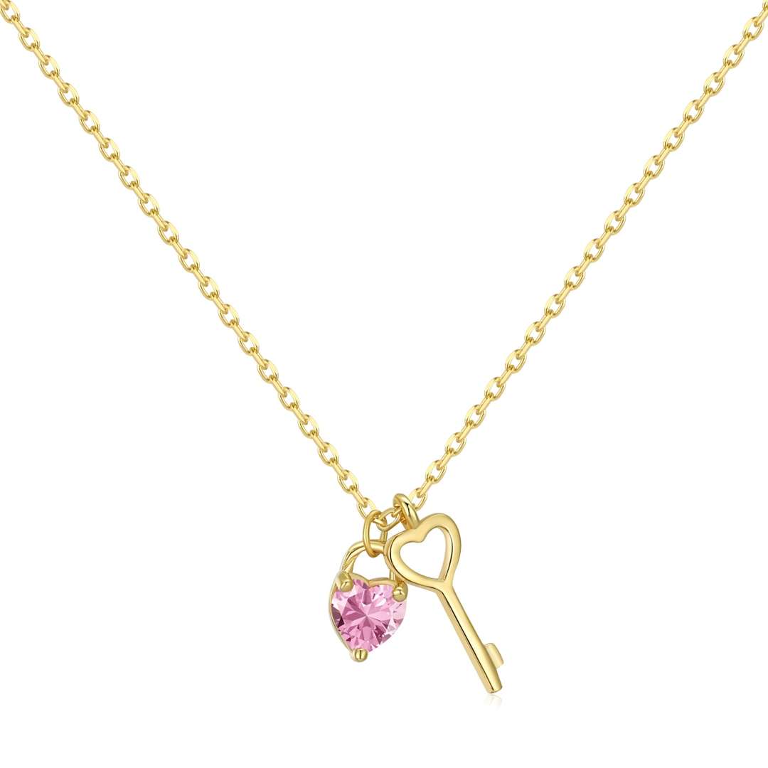 [Olivia JW]Unique Heart Shape Key Pendent Necklace