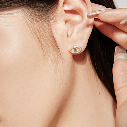 [Olivia JW]Blue Devil Eyes Hollow Stud Earrings