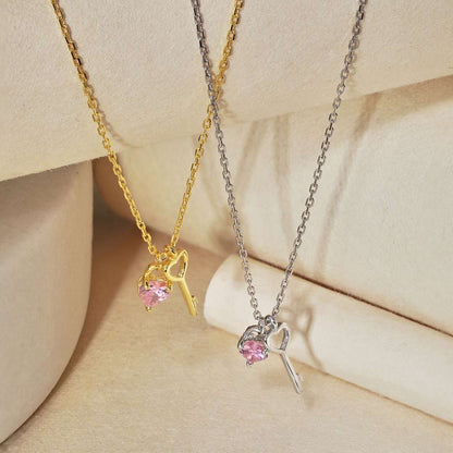 [Olivia JW]Unique Heart Shape Key Pendent Necklace