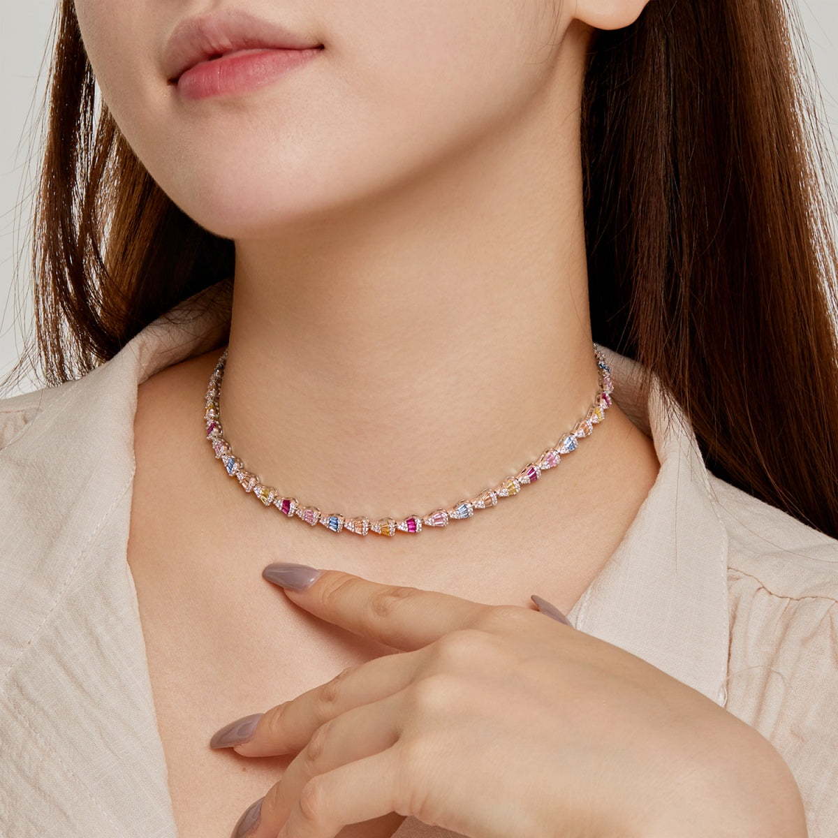 [Olivia JW]Radiant Colorful Rainbow Necklace