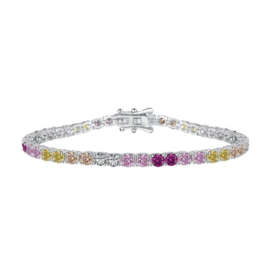 [Olivia JW]Radiant Colorful Round Cut Tennis Bracelet