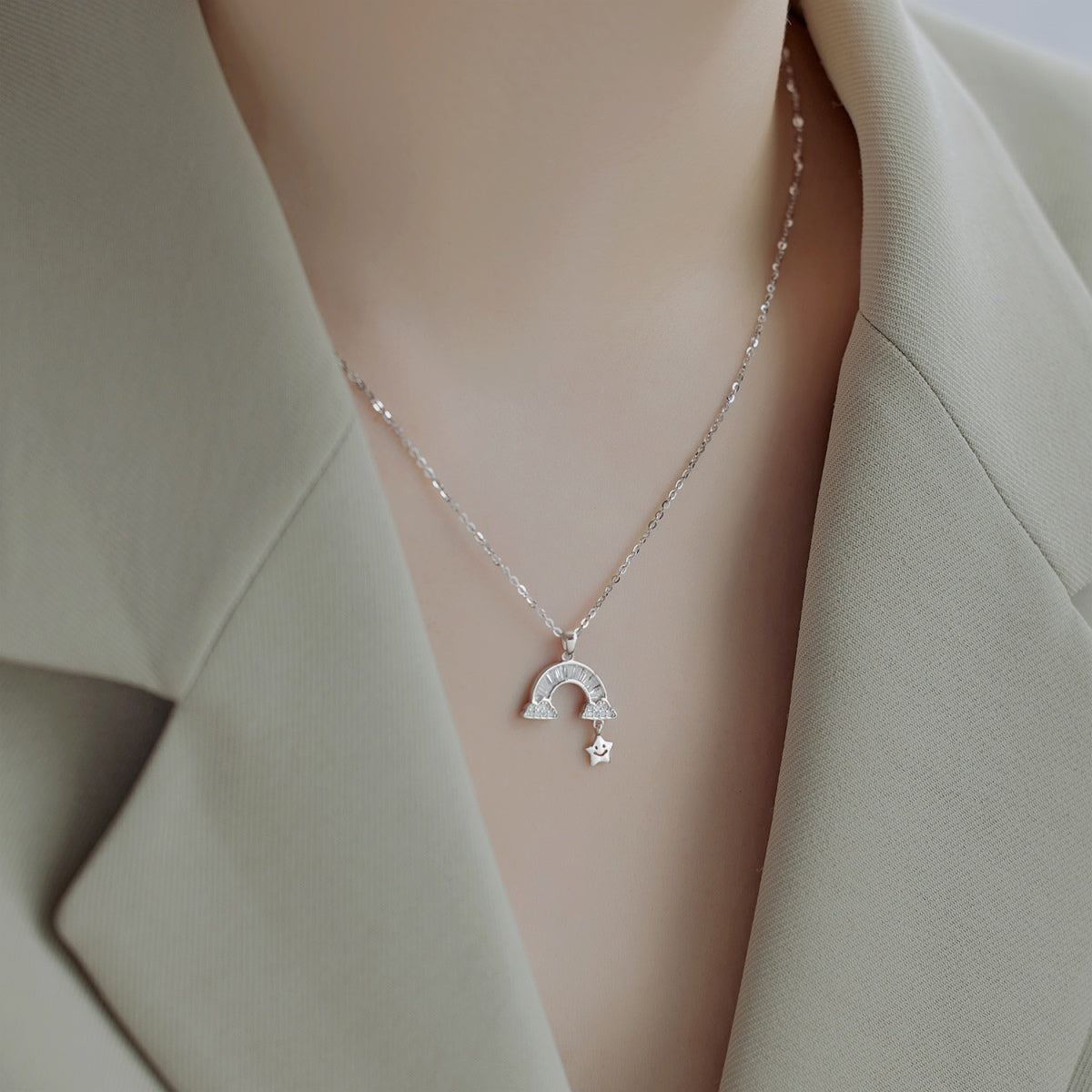 [Olivia JW]Unique Rainbow Star Necklace