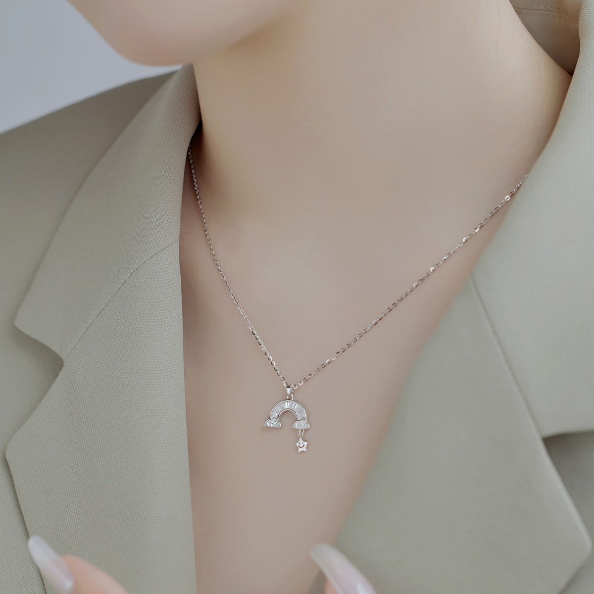[Olivia JW]Unique Rainbow Star Necklace