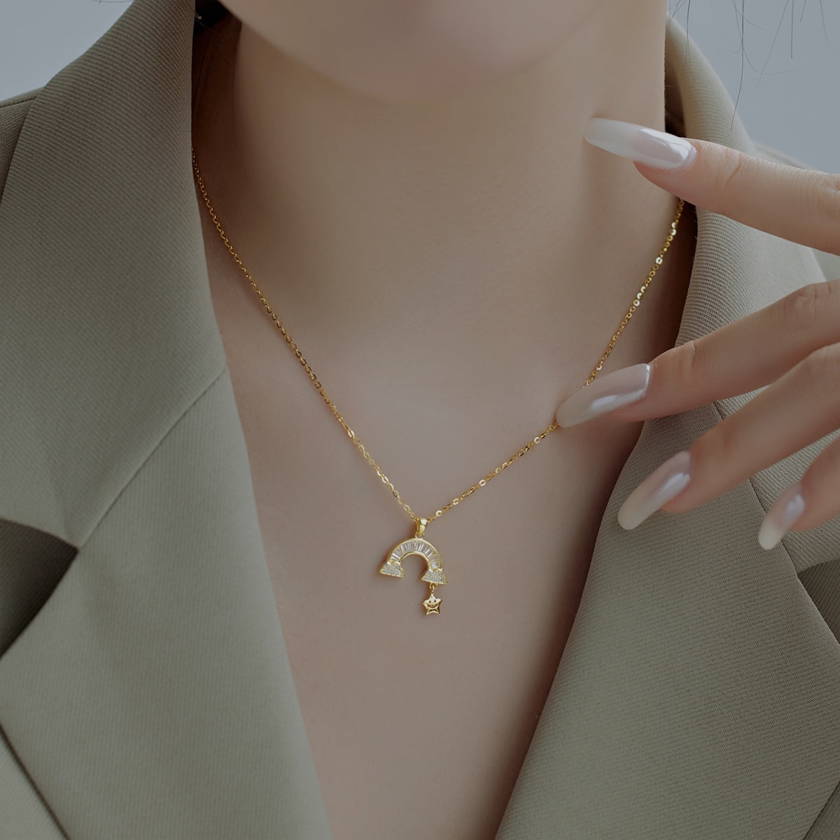 [Olivia JW]Unique Rainbow Star Necklace