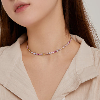 [Olivia JW]Delicate Colorful Rainbow Tennis Chain