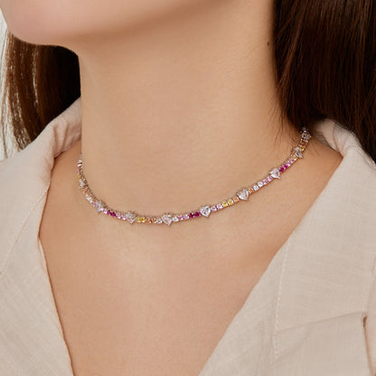[Olivia JW]Delicate Colorful Rainbow Tennis Chain