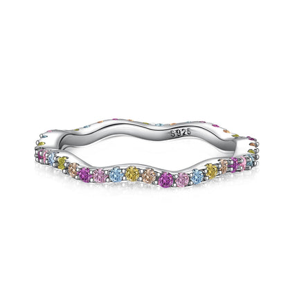 [Everoly JW]Dainty Colorful Round Cut Party Ring