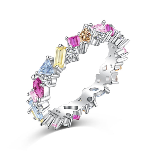 [Olivia JW]Dazzling Polychromatic Multi cut Daily Ring