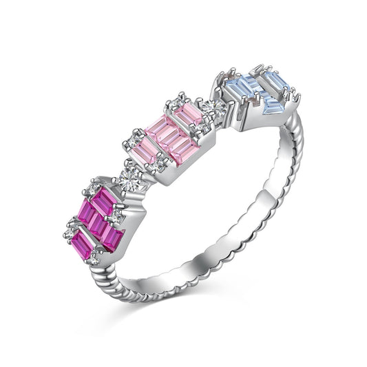[Olivia JW]Unique Colorful Emerald Cut Party Ring