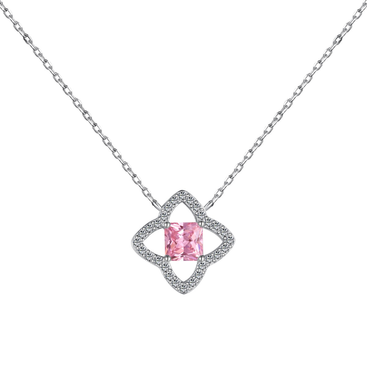 [Everoly JW]Exquisite Halskette in Blumenform mit Prinzessschliff