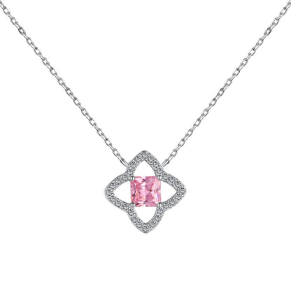 [Everoly JW]Exquisite Halskette in Blumenform mit Prinzessschliff
