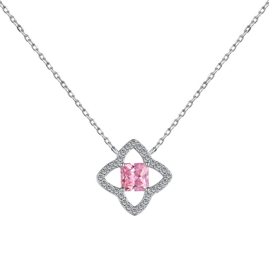 [Everoly JW]Exquisite Halskette in Blumenform mit Prinzessschliff