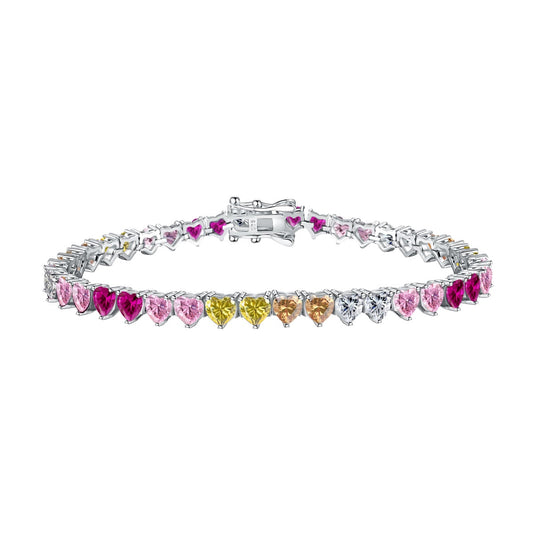 [Olivia JW]Luxurious Colorful Romantic Heart Shape Lover Bracelet