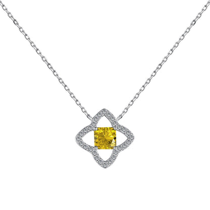 [Everoly JW]Exquisite Halskette in Blumenform mit Prinzessschliff