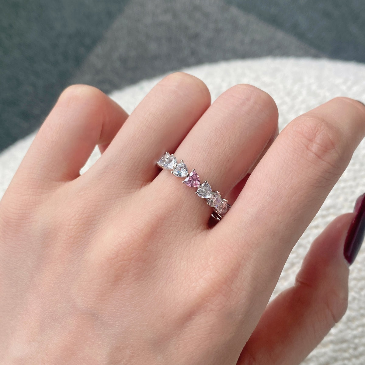 [Olivia JW]0.25 Carat Radiant Romance Heart Cut Lover Ring