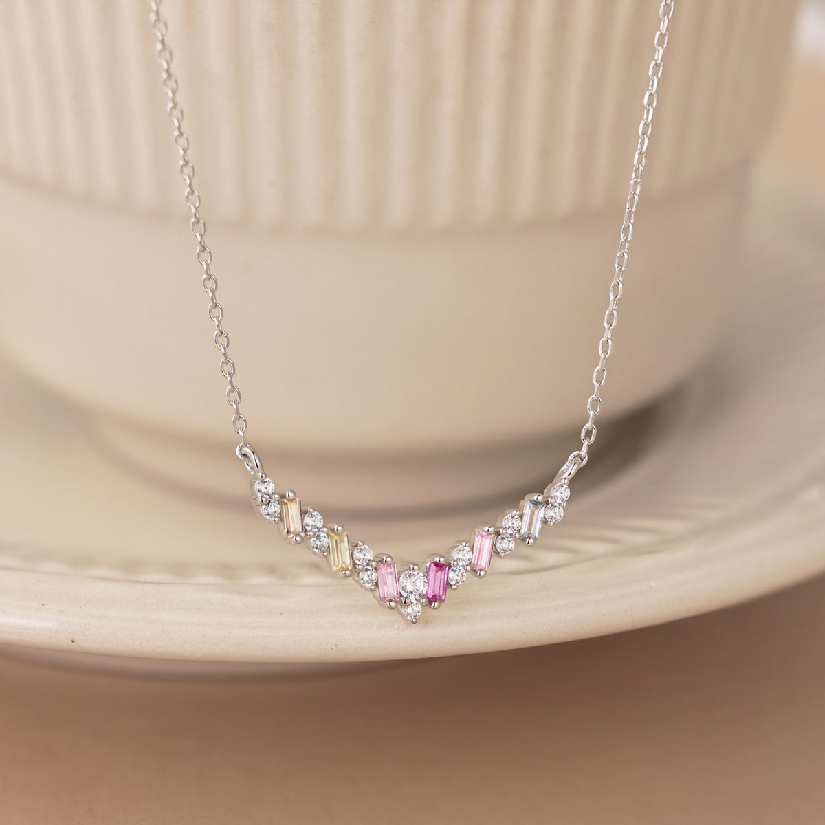 [Olivia JW]Dazzling Rainbow Necklace