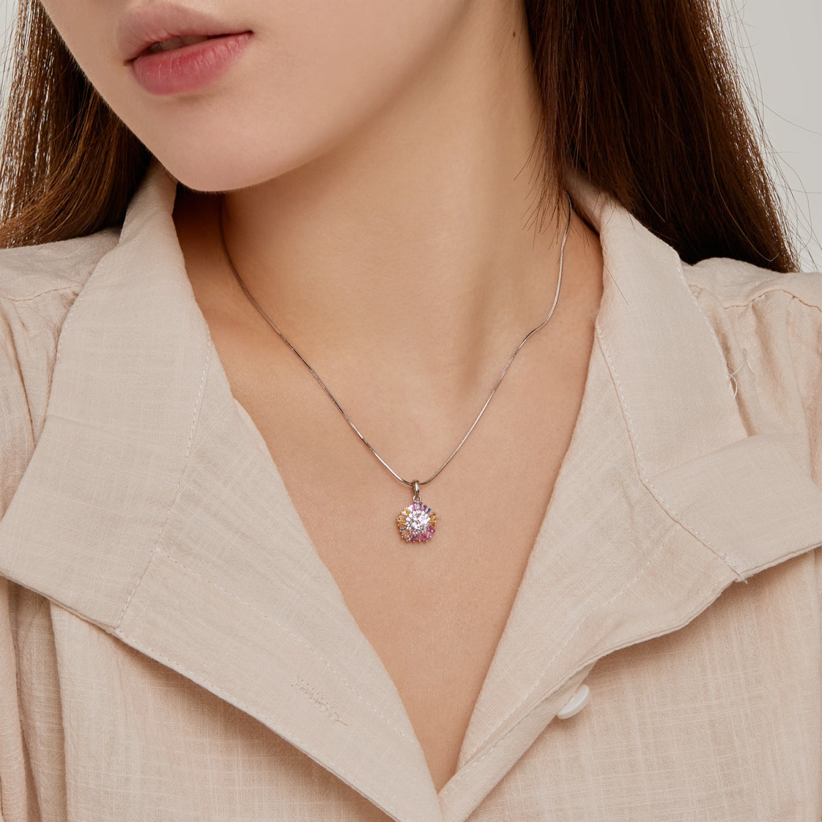 [Olivia JW]Charming Flower Colorful Necklace