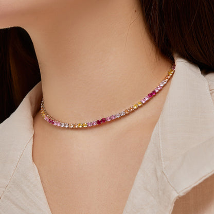 [Olivia JW]Delicate Colorful Tennis Necklace