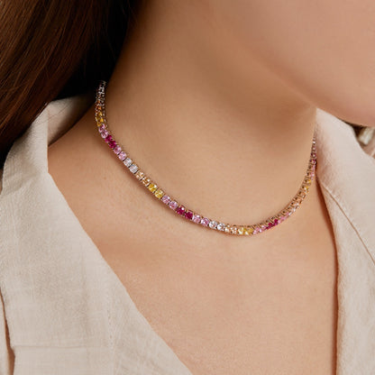 [Olivia JW]Delicate Colorful Tennis Necklace