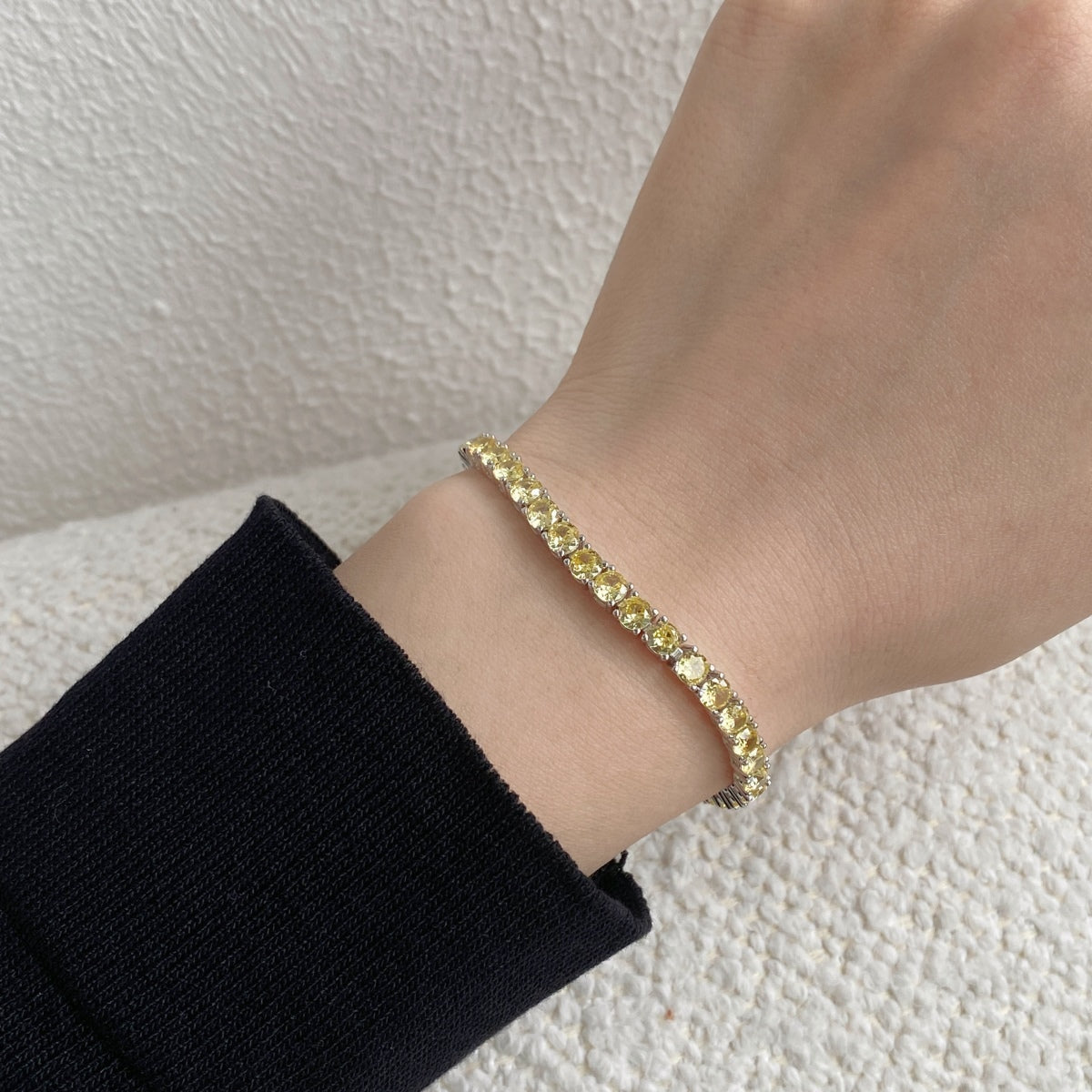 [Olivia JW]Ornate Dazzling Round Cut Tennis Bracelet