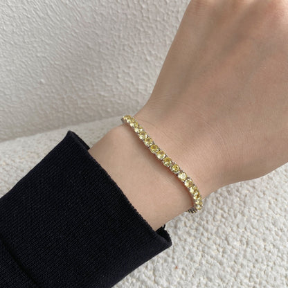 [Olivia JW]Ornate Dazzling Round Cut Tennis Bracelet