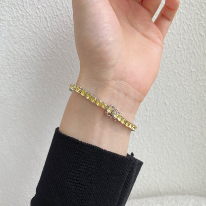 [Olivia JW]Ornate Dazzling Round Cut Tennis Bracelet