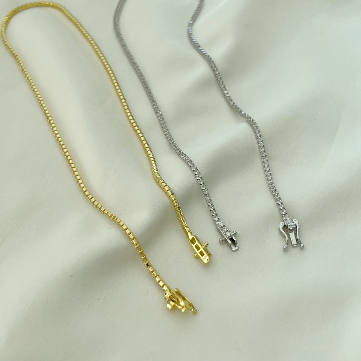 [Olivia JW]Delicate Round Shape Tennis Necklace