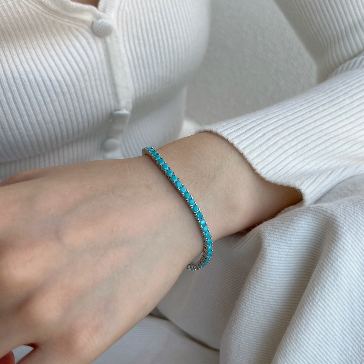 [Everoly JW]Dainty Charming Round Cut Tennis Bracelet