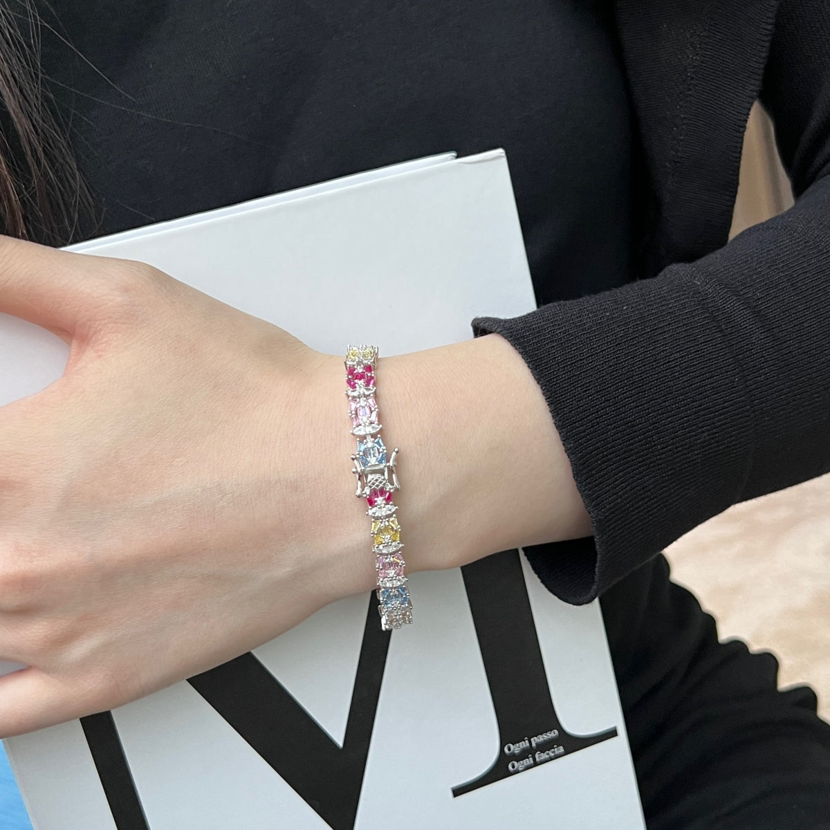 [Olivia JW]Delicate Colorful Multi Cut Party Bracelet