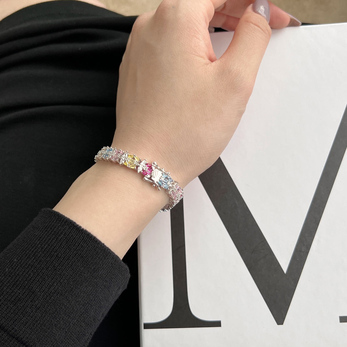 [Olivia JW]Delicate Colorful Multi Cut Party Bracelet