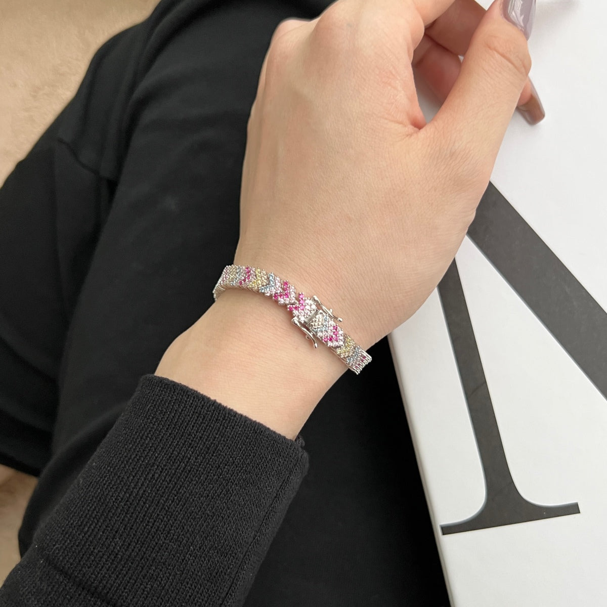 [Olivia JW]Ornate Sparkling Round Cut Party Bracelet
