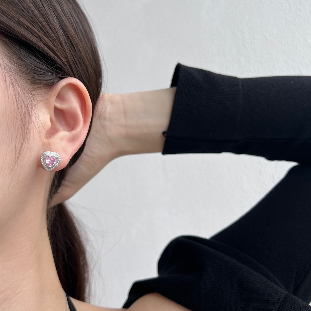 [Olivia JW]Dazzling Heart Shape Lover Earrings