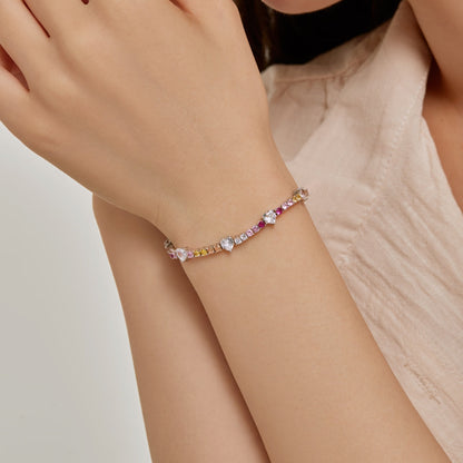 [Olivia JW]Romantic Heart Shape Round Cut Lover Bracelet