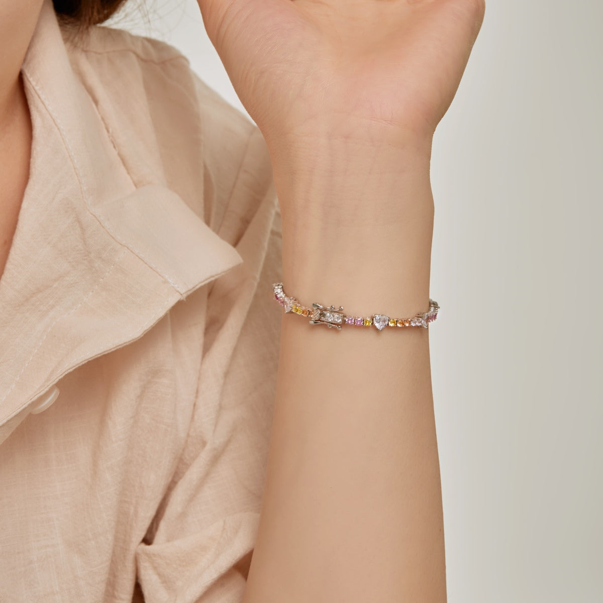 [Olivia JW]Romantic Heart Shape Round Cut Lover Bracelet