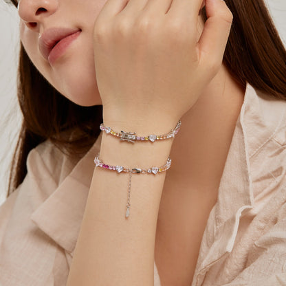 [Olivia JW]Romantic Heart Shape Round Cut Lover Bracelet