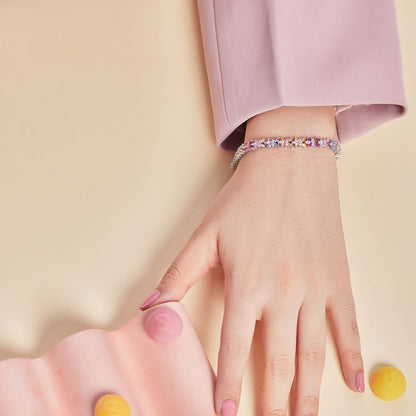 [Everoly JW] Strahlend buntes Party-Armband im Smaragdschliff