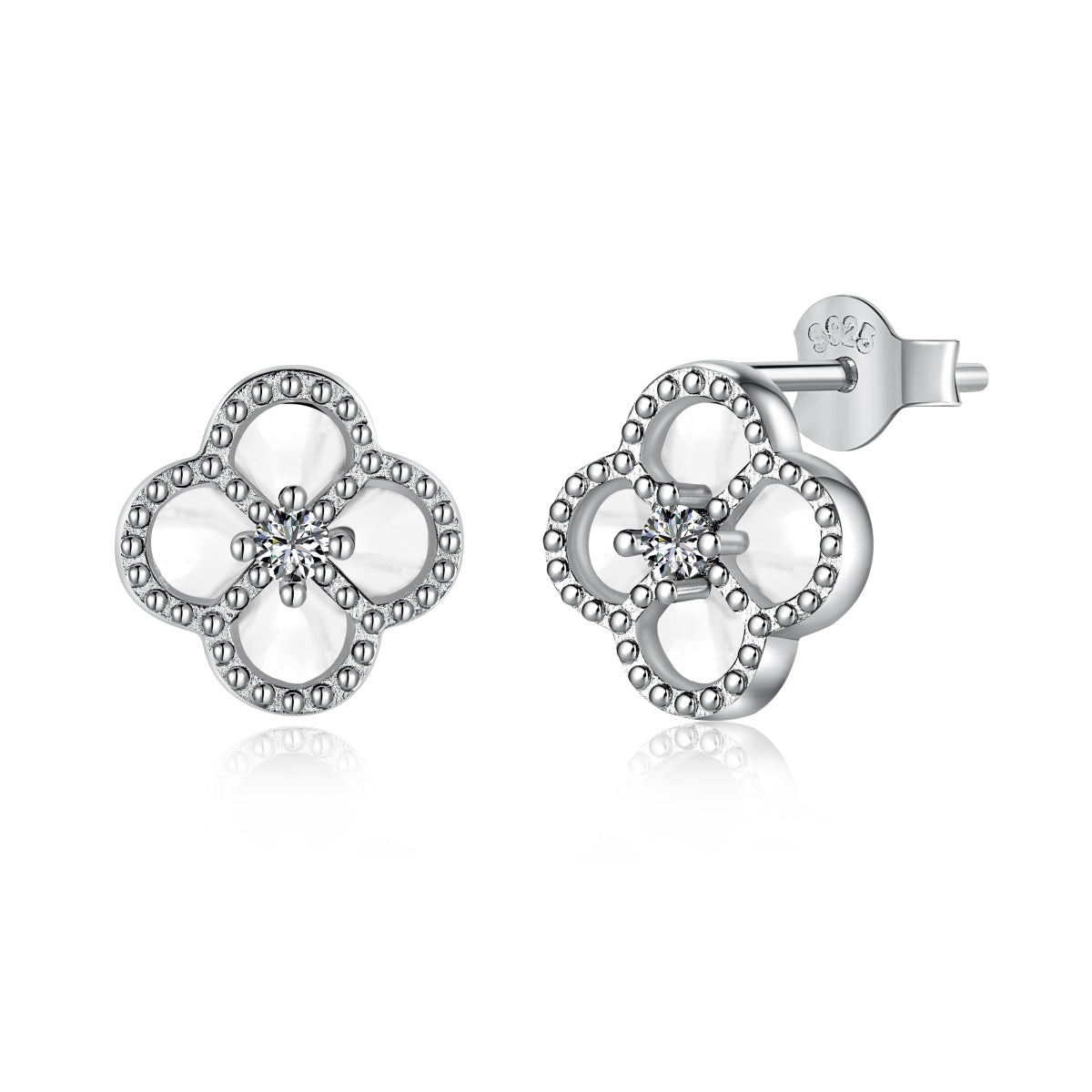 [Olivia JW]Four-Leaf Clover Flower Shape Exquisite Earrings